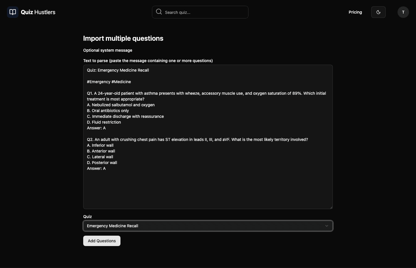 AI Import Input