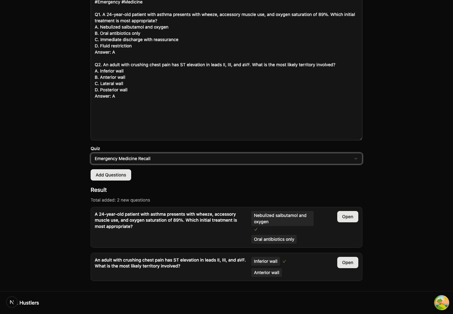 AI Import Result
